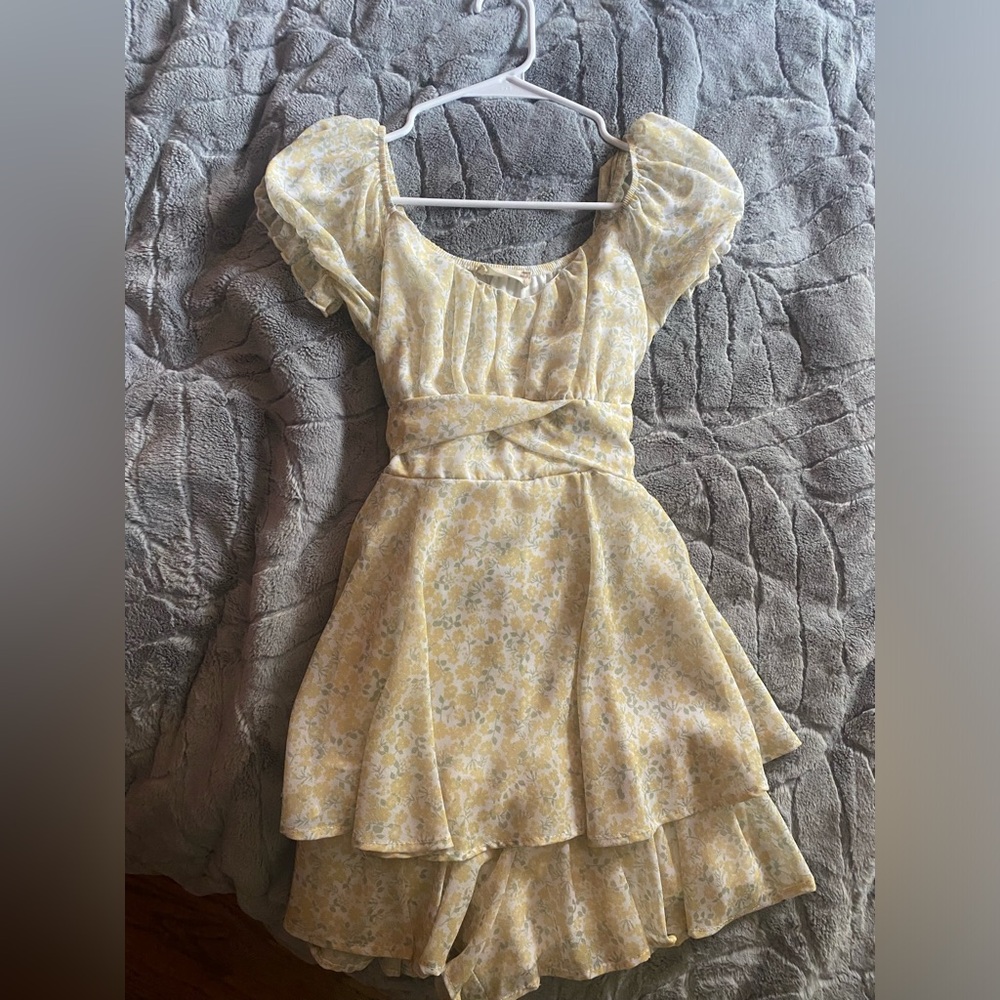ALTAR’D STATE yellow floral romper dress